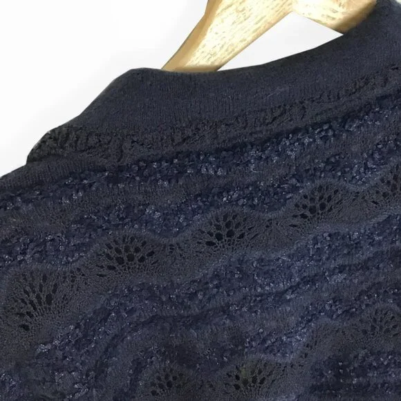 Farm Rio Navy Blue Mixed Stitches Cardigan - Picture 11 of 16